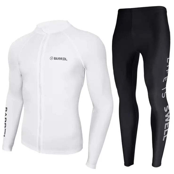 Oulylan Men Swimsuit Diving Suit Long Sleeve Quick Drying Wetsuit Summer Sun Protection Training