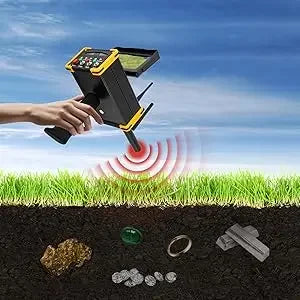 Professional Metal Detector w/ LCD Screen, Underground Silver Copper Diamond, Automatic 360° Search