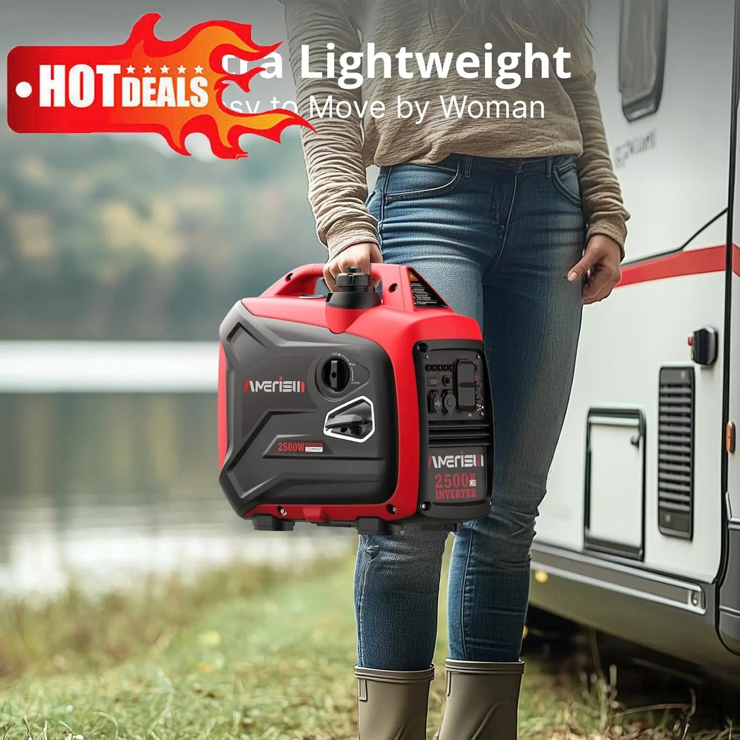 EPA Compliant 25Version,500-Watt GAS Powered Portable Inverter/Gen,CO Sensor, Super Quiet.NOT SOLAR