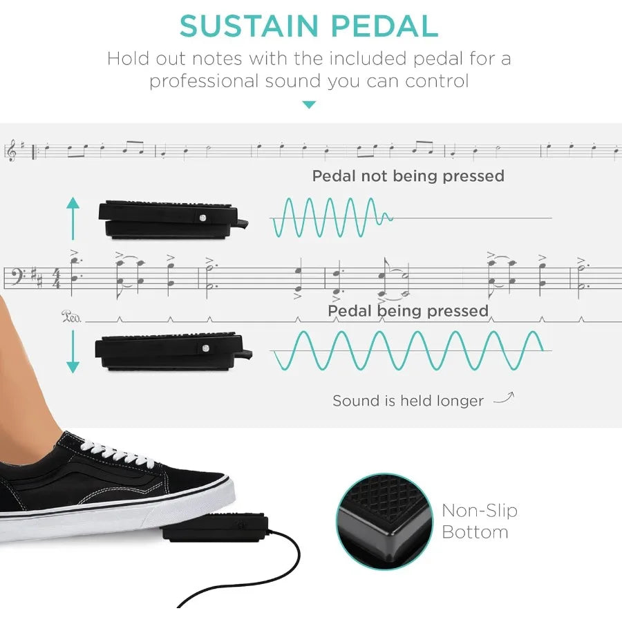 88Key Full Size Digital Piano Electronic All Experience Levels semiWeighted Keys Stand Sustain Pedal