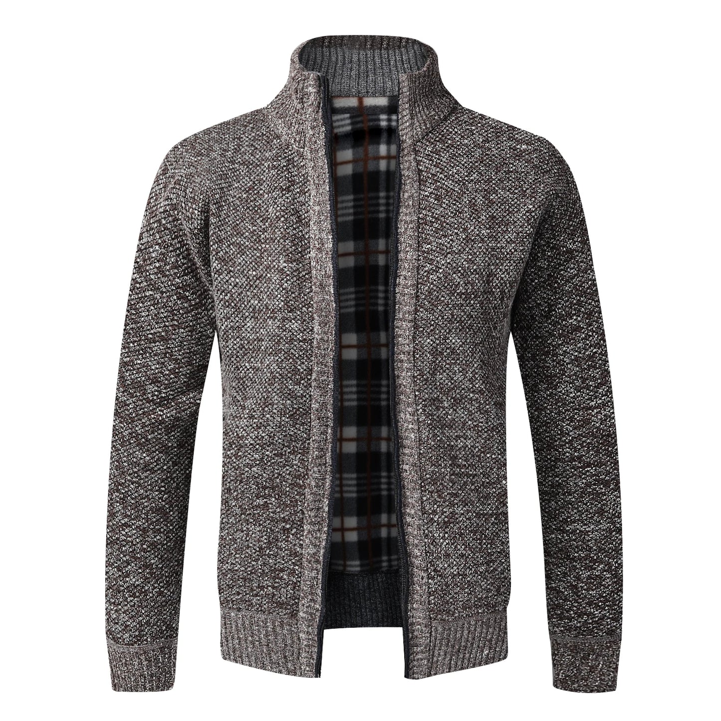 Winter Warm Cardigan Men Fleece Sweaters Full Zip Jackets Slim Fit Luxury Brand