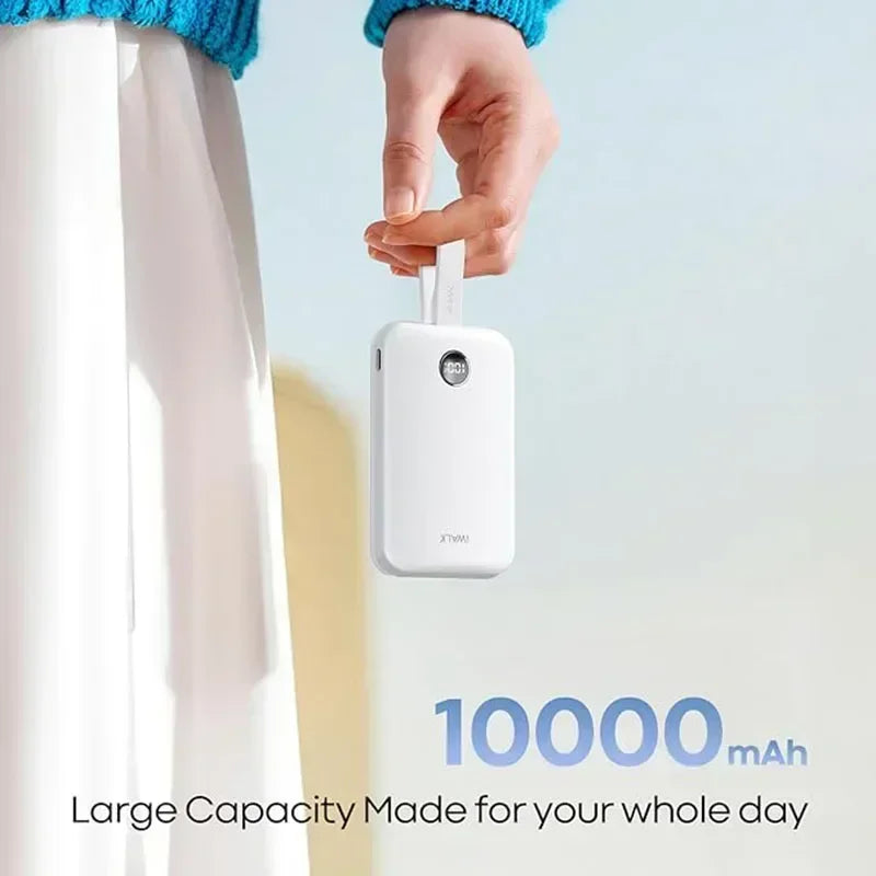 iWALK Magnetic Portable Charger 10000mAh: 15W Wireless 30W Fast Charging USB-C Cable iPhone,Samsung