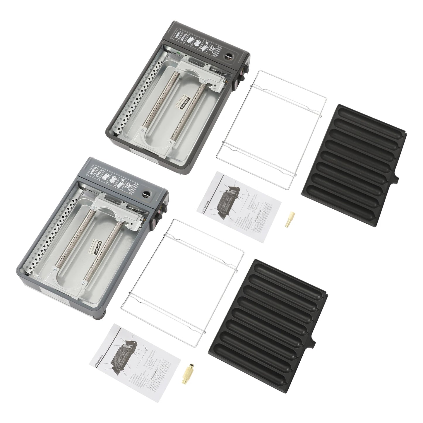 Gas Grill Stove,Sausage Grill Plate,Plastic Box Portable Camping Butane Stove Adjustable Flame