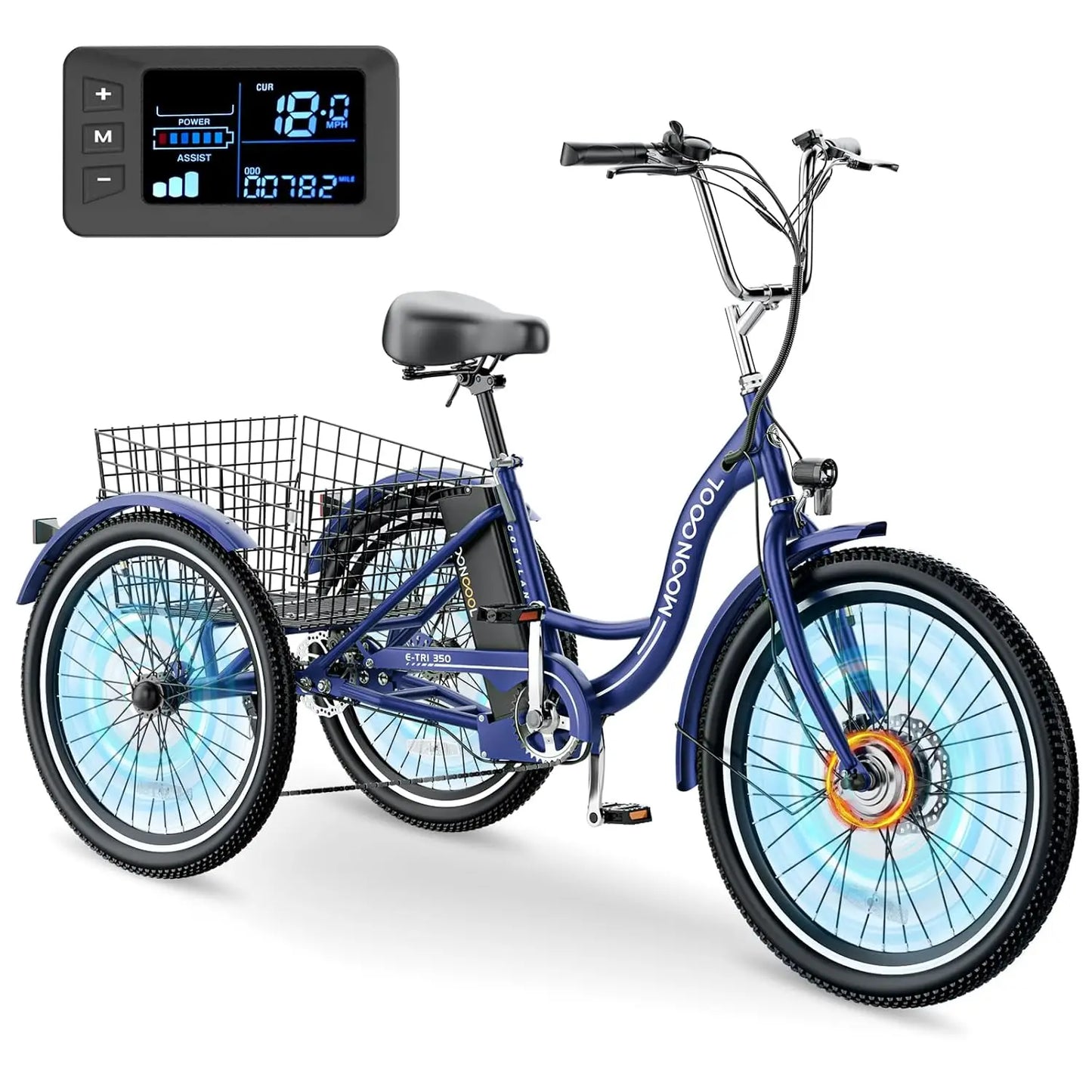E-Tricycle, Adults, 350W 36V,Motorized Three Wheel , 7 Speeds 3 Wheels, Customized
