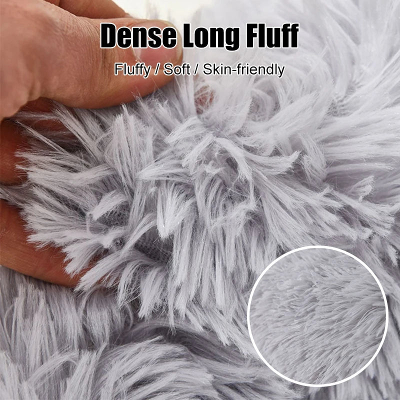 40-100cm Fluffy Pets Beds Large Round Super Warm Soft Cat Plush Nest