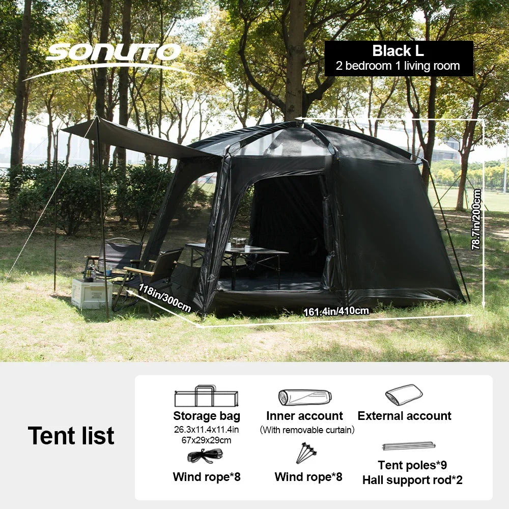 Large Family Tent 8-12 Person 2 Room Windproof, Sun Protection bug Net, Instant ,4 Season