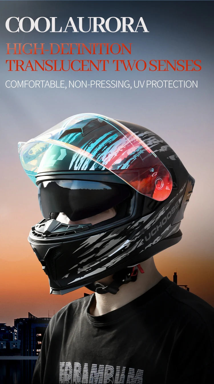 DIY modular helmetDOT Motorcycle Helmet Four Seasons Motocross Racing Modular Flip Up  Men Women