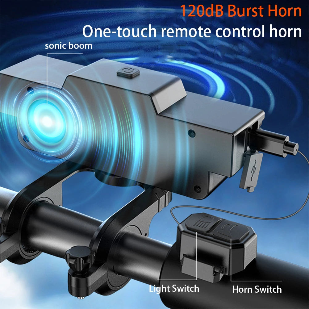 1600LM High Brightness LED Bike Light 4000mAh Power Display  Type-C USB Charging Night RidingLamps