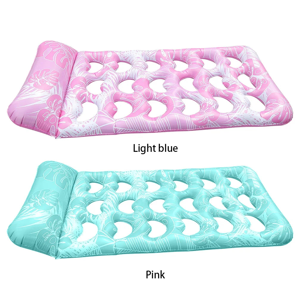 Pool Floats Hammock, Headrest Inflatable Water Sleeping Bed Portable Floating Lounger Air Mattress