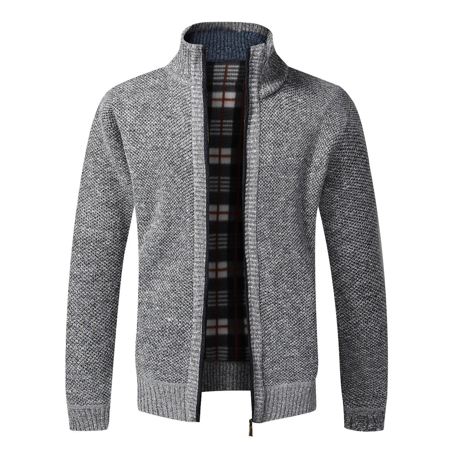 Winter Warm Cardigan Men Fleece Sweaters Full Zip Jackets Slim Fit Luxury Brand