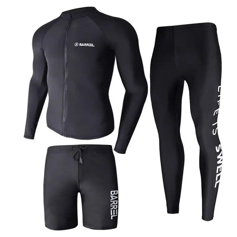 Oulylan Men Swimsuit Diving Suit Long Sleeve Quick Drying Wetsuit Summer Sun Protection Training