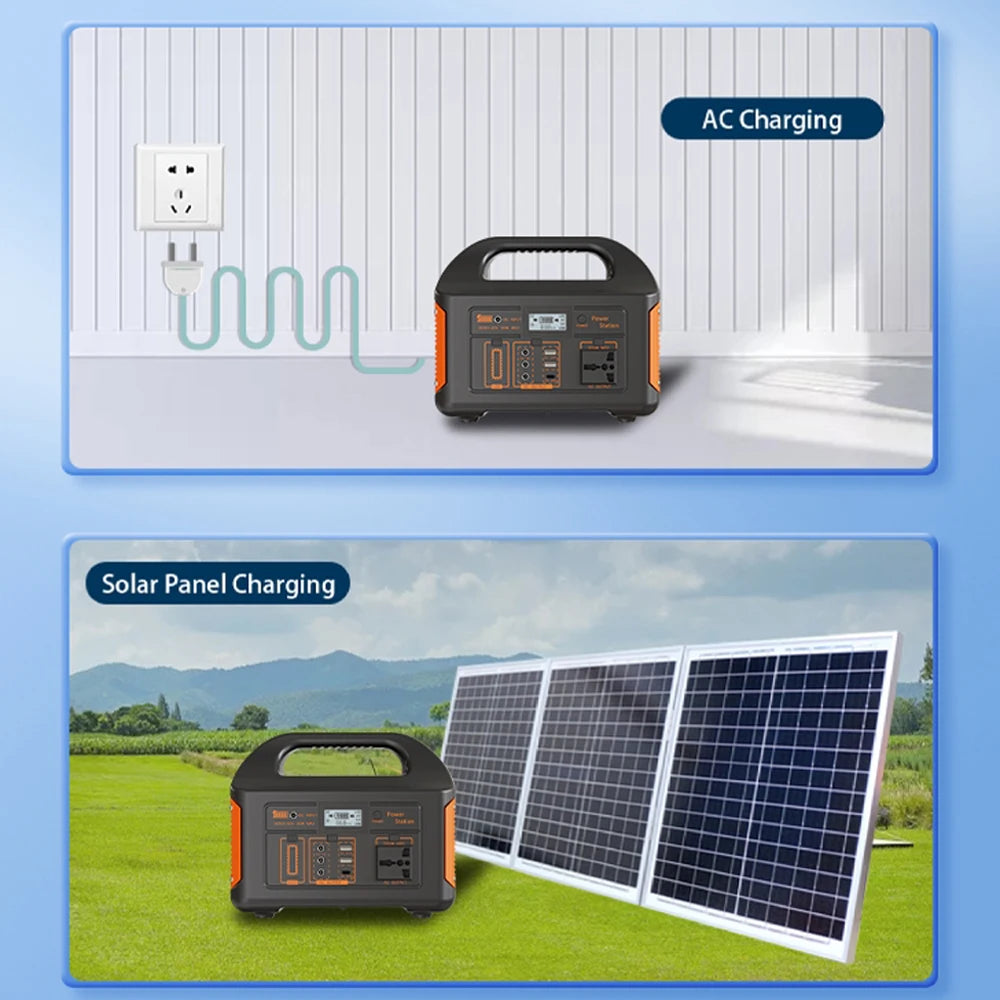 500W 300W Portable Power Station AC 110V Solar Generator LiFePO4 Battery UPS Emergency camp Home