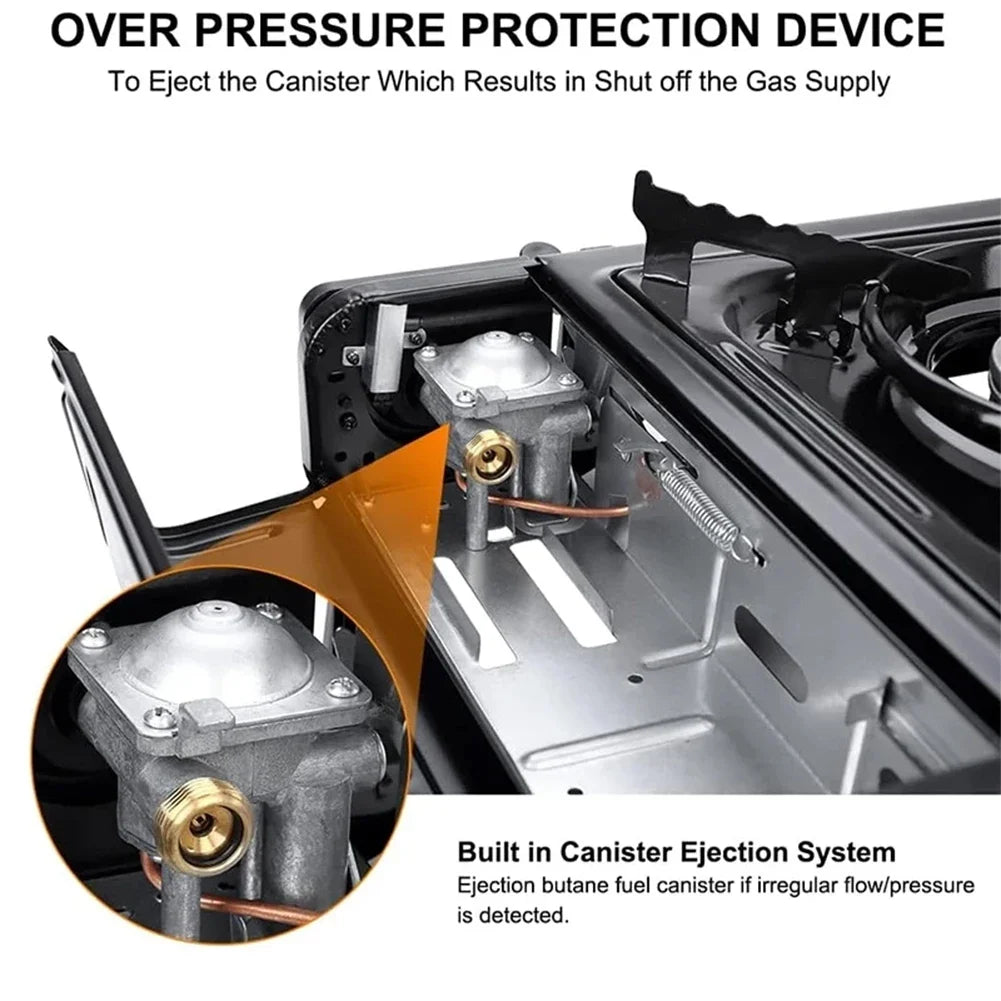 Single Burner Camping Gas Stove - Automatic Ignition Cassette Outdoor Cooking Hiking Picnic