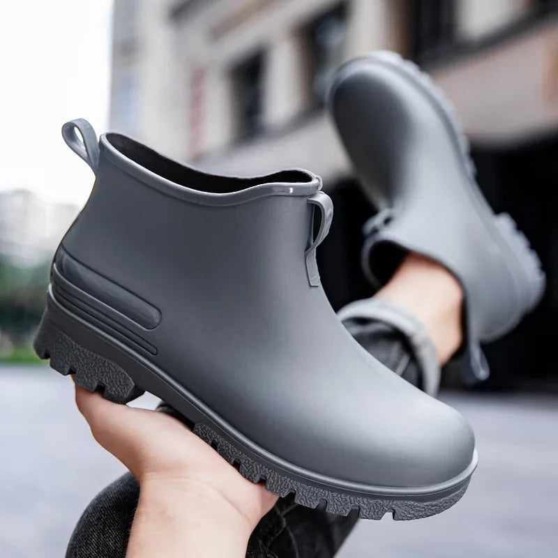 Thickened Style Outdoor Waterproof Non-Slip Portable Rain Boots Short Tube Ladies/MAN Rain Shoes