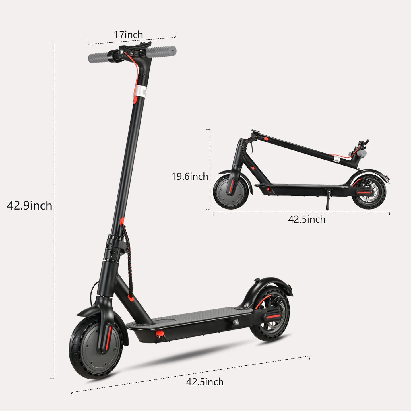 350W Foldable Electric Scooter Adults Teens,Explosion-proof Tires,Dual Brake System,Lightweight