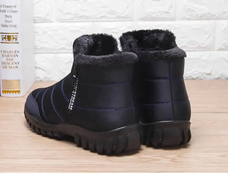 Men's sneakers Warm Cotton Zipper Snow Ankle Boots, Waterproof Snow Boots free shiping shoe