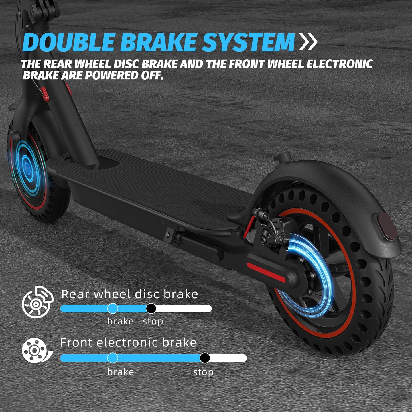 350W Foldable Electric Scooter Adults Teens,Explosion-proof Tires,Dual Brake System,Lightweight