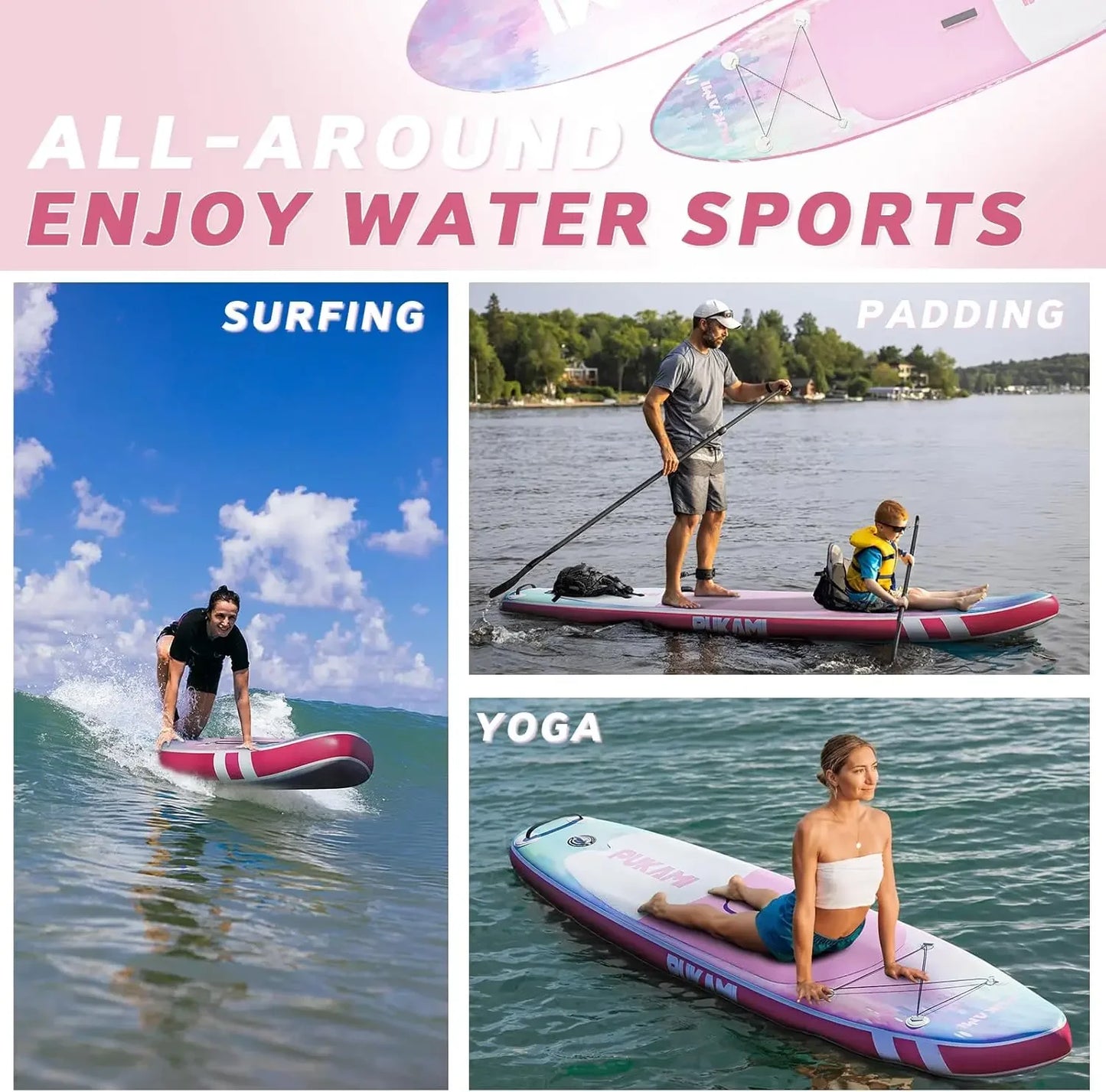 [High-Quality, Hot Deal!]Inflatable Paddle Board 10.6' Stand Up Premium SUP Accessories & Bag