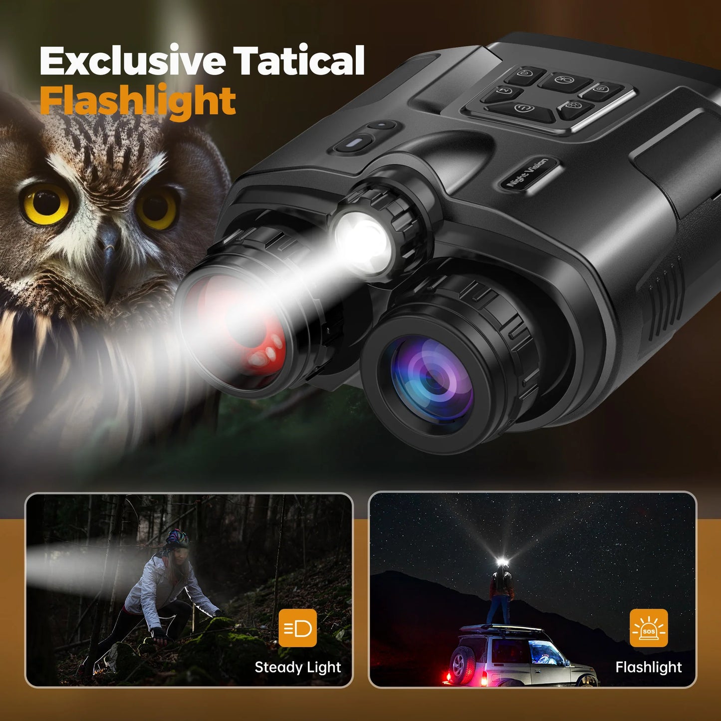 Night Vision Binoculars 4K Infrared 5000mAH Rechargeable 8X Digital Zoom 600 Meters  Hunting