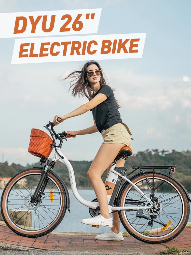 C6pro E-Bicycle Peak 500W Motor 36V15.6AH Lithium Battery Electric Bike  26 Inch city E-bike