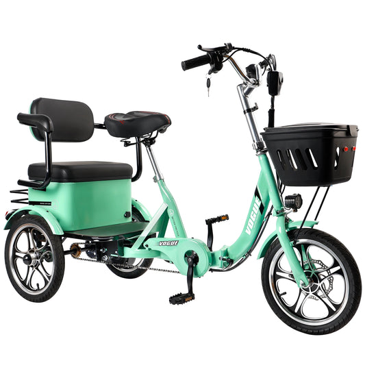 Artudatech 400W 48V 12A Elder Electric folding tricycle 3 wheel e-trike with Rear Seat