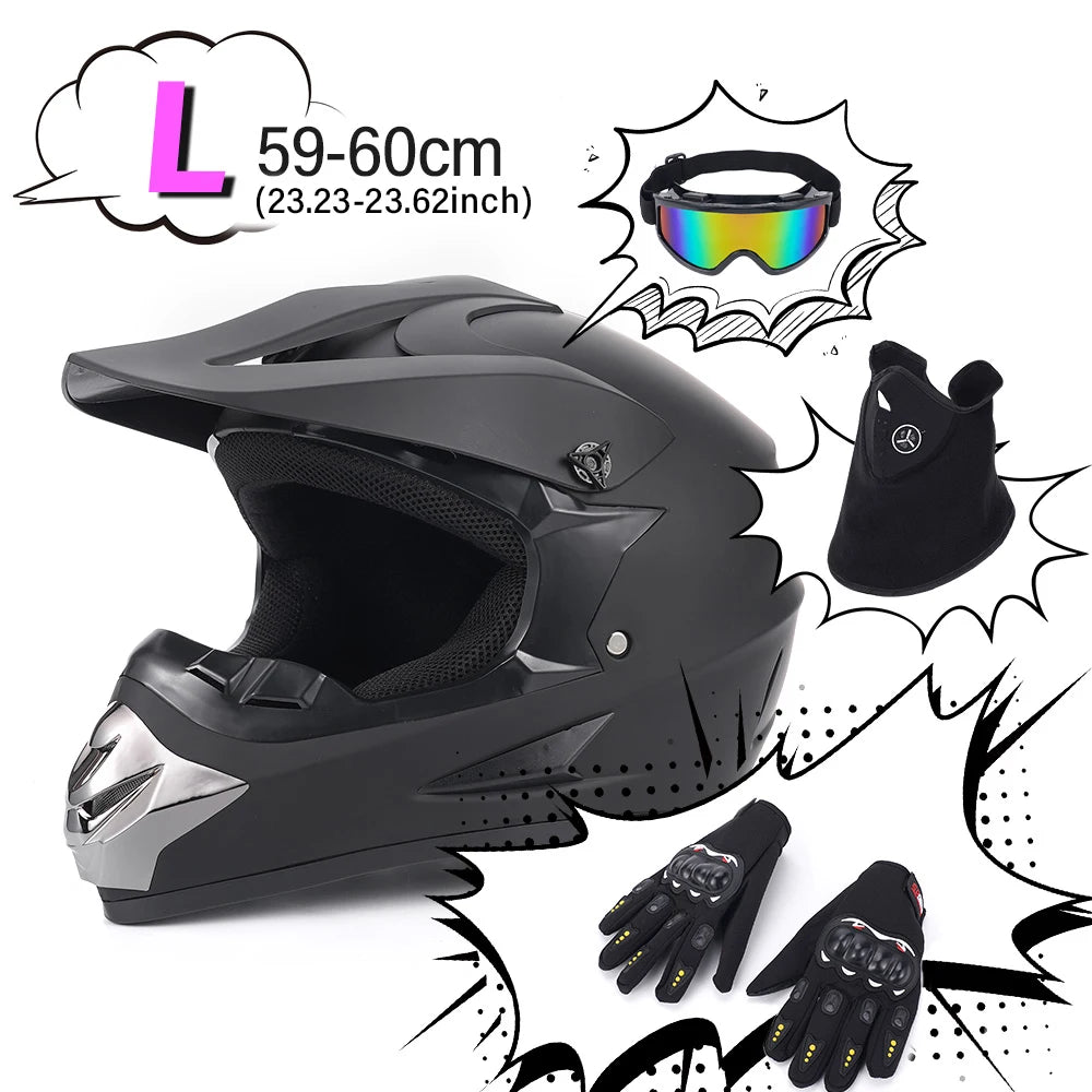 Motorcycle Full Face Helmet Men Women Fashion with Dual Lens racing full face helmet motorcycles