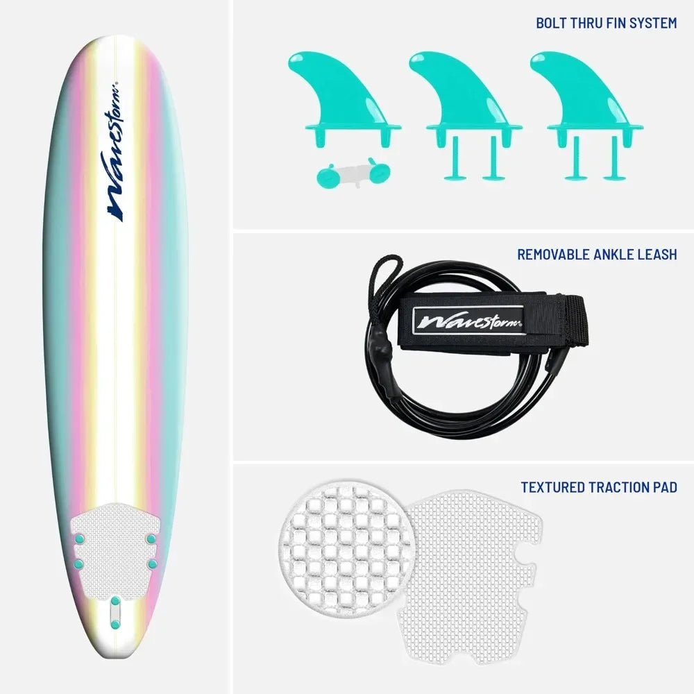 BEST SALE-Classic Soft Top Foam 8ft Surfboard shed