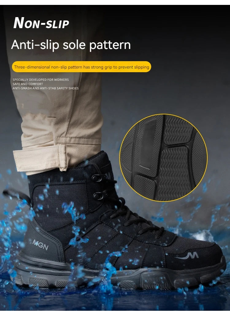 Boots Indestructible Safety Men Steel Toe  Puncture-Proof Sneakers; Women Non Slip Work Shoes