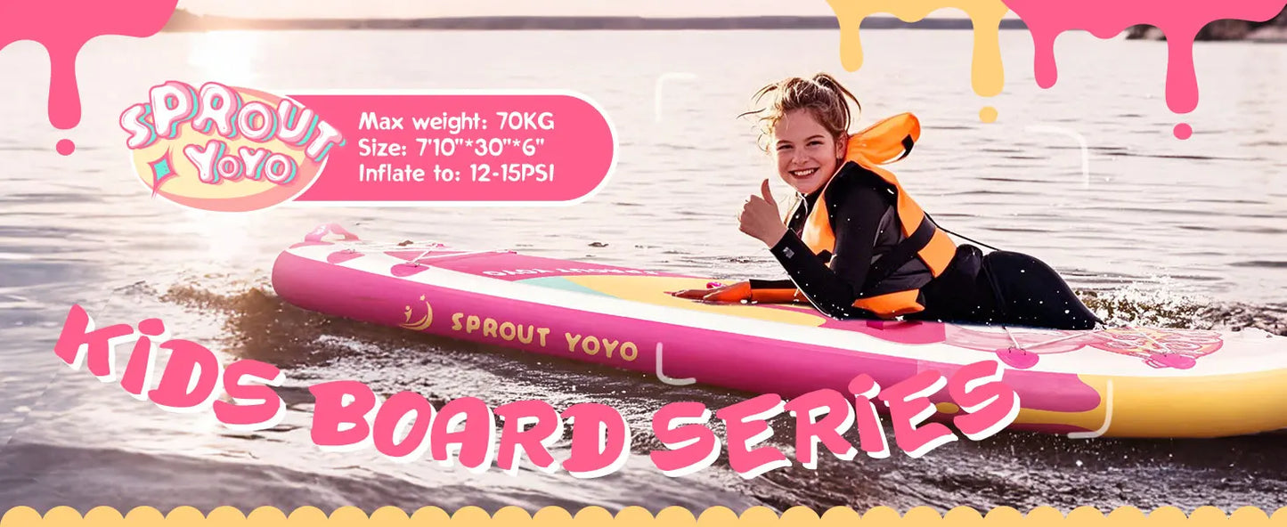 Kids Stand Up Paddle Board, Inflatable SUP Accessories, Wide Stable Design.