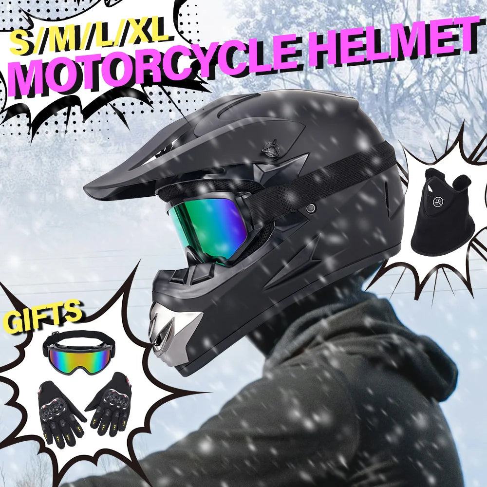 Motorcycle Full Face Helmet Men Women Fashion with Dual Lens racing full face helmet motorcycles