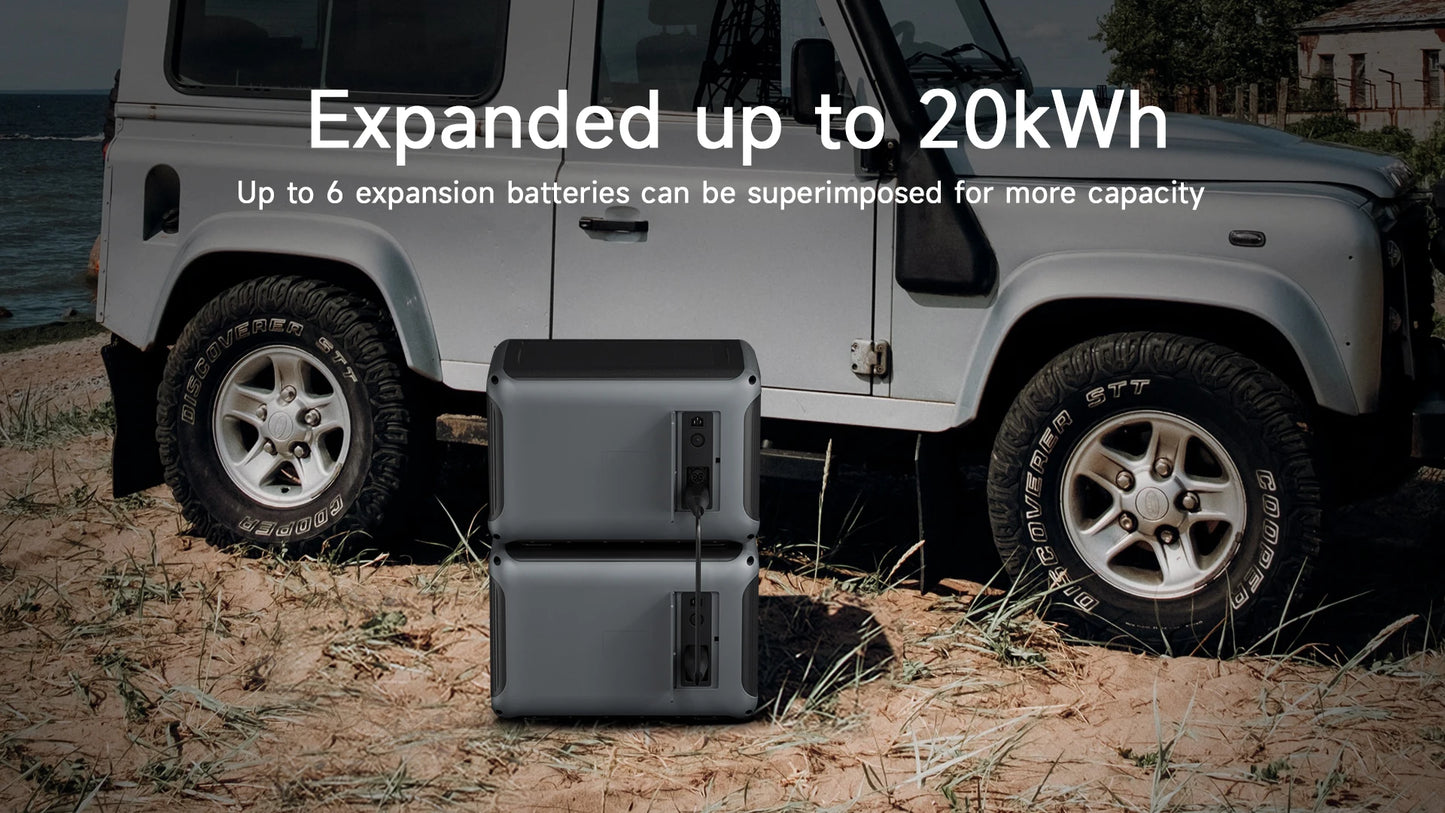 R2500 Solar Generator 2500W (4000W Peak), 2016Wh LiFePO4 Portable Power Solarpanel 4 AC Outlets