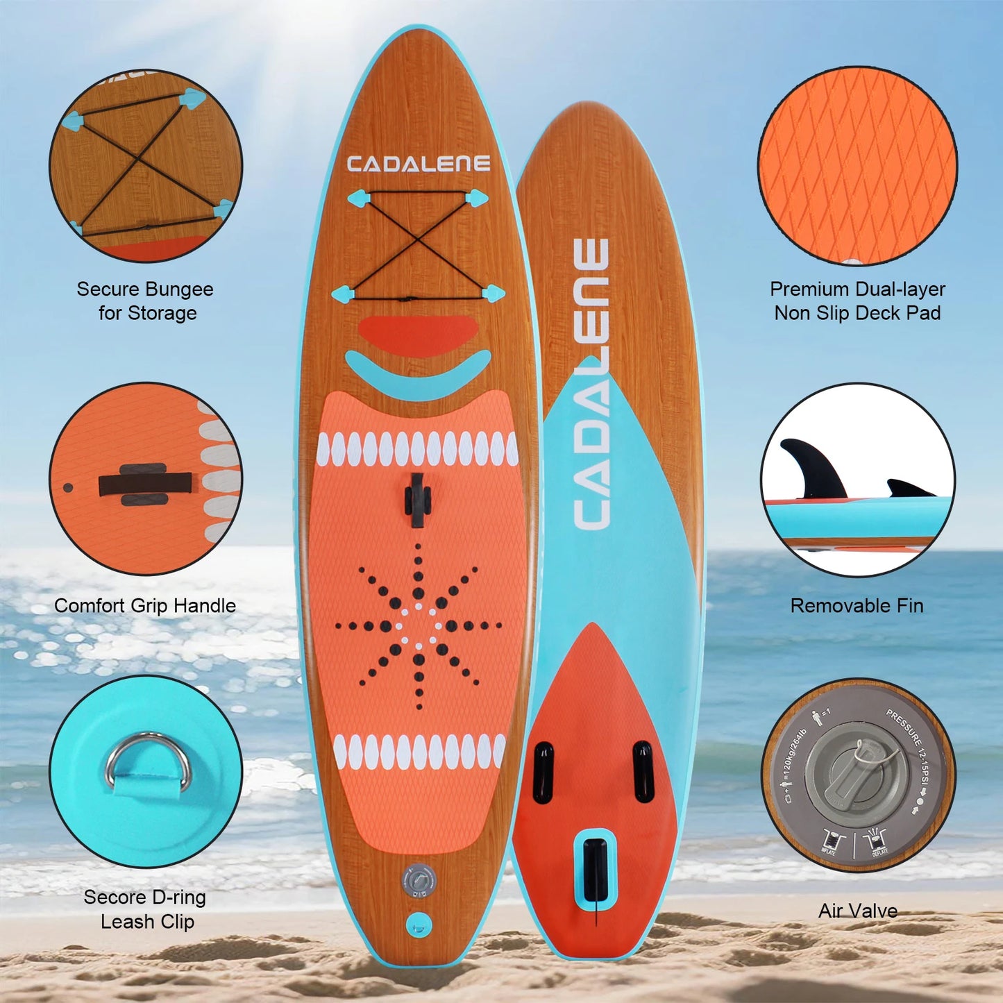 10' Inflatable Stand Up Paddle Board, Premium SUP Accessories, Non-Slip Comfort Deck,Youth & Adult