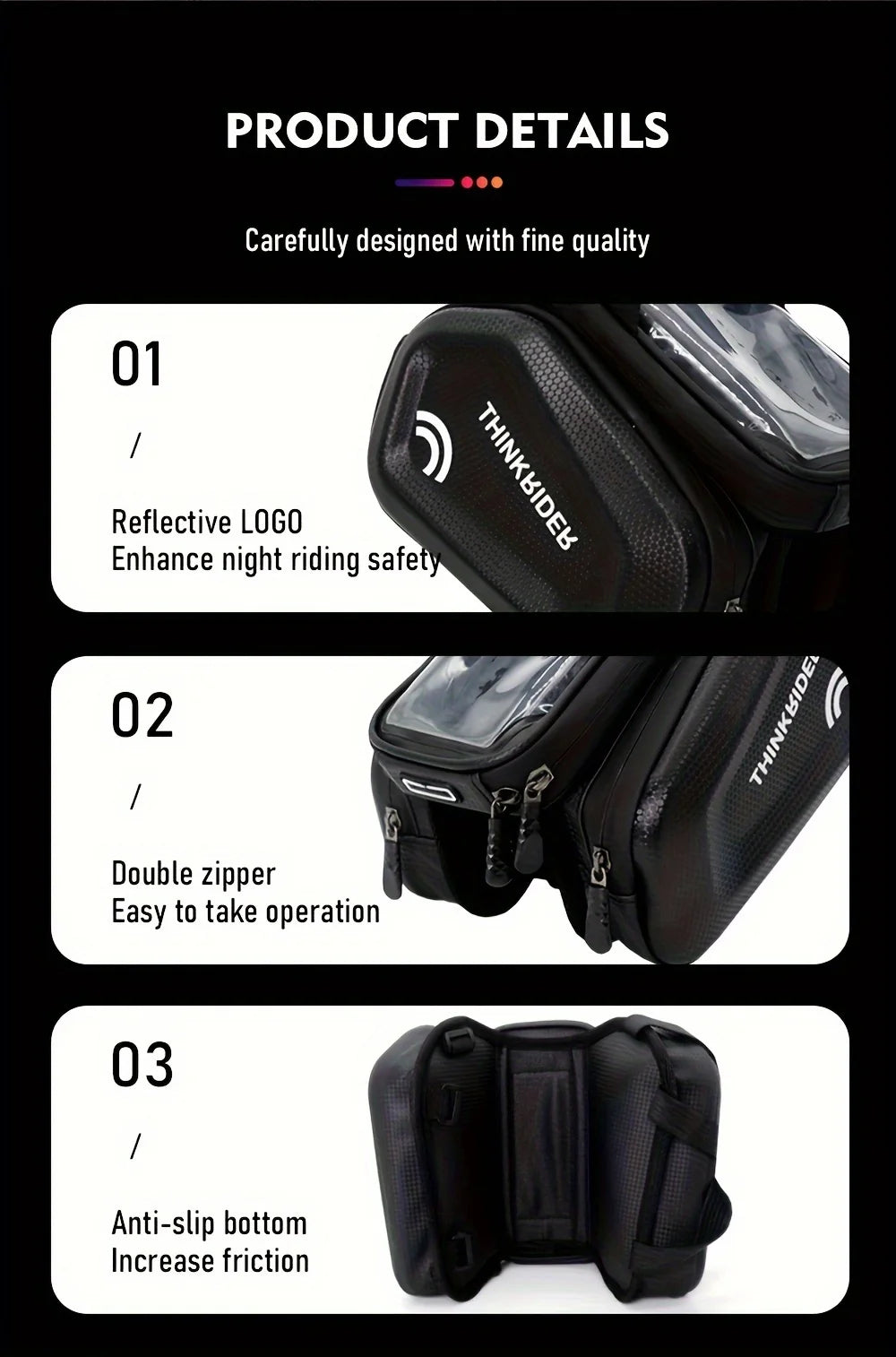 Bike Bag Frame Front Top Tube Cycling Bag Waterproof 7in Phone Case Touchscreen Bag MTB Pack