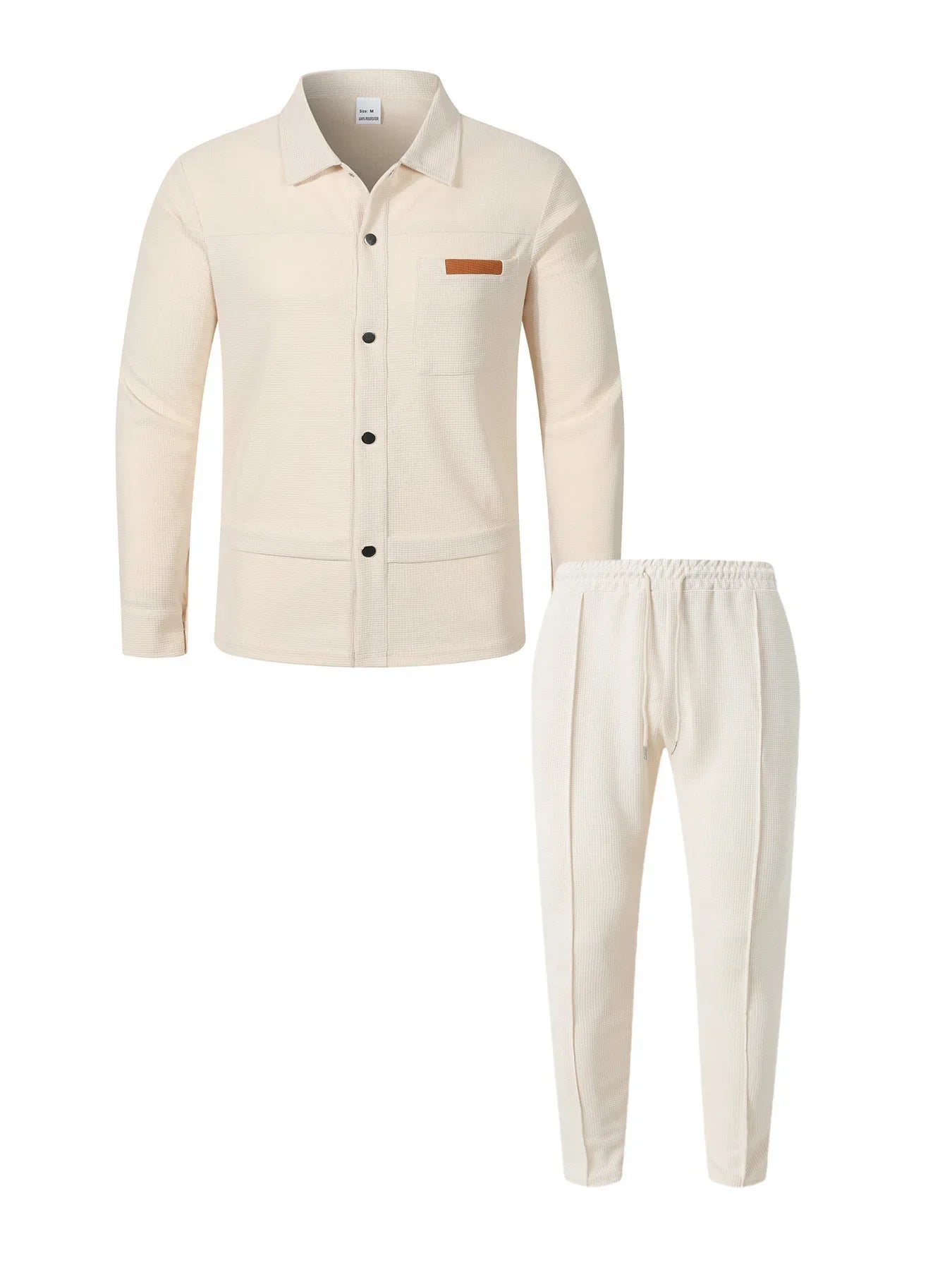 Luxury Men's Casual Flight Jacket Autumn Winter Two-Piece Set Cotton Blend Fiber Long Sleeve