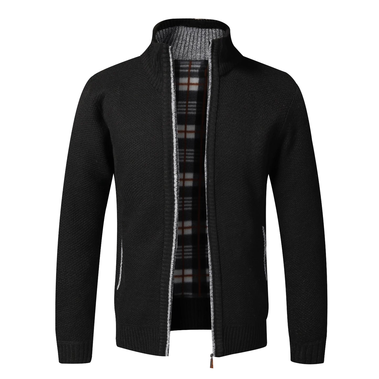 Winter Warm Cardigan Men Fleece Sweaters Full Zip Jackets Slim Fit Luxury Brand