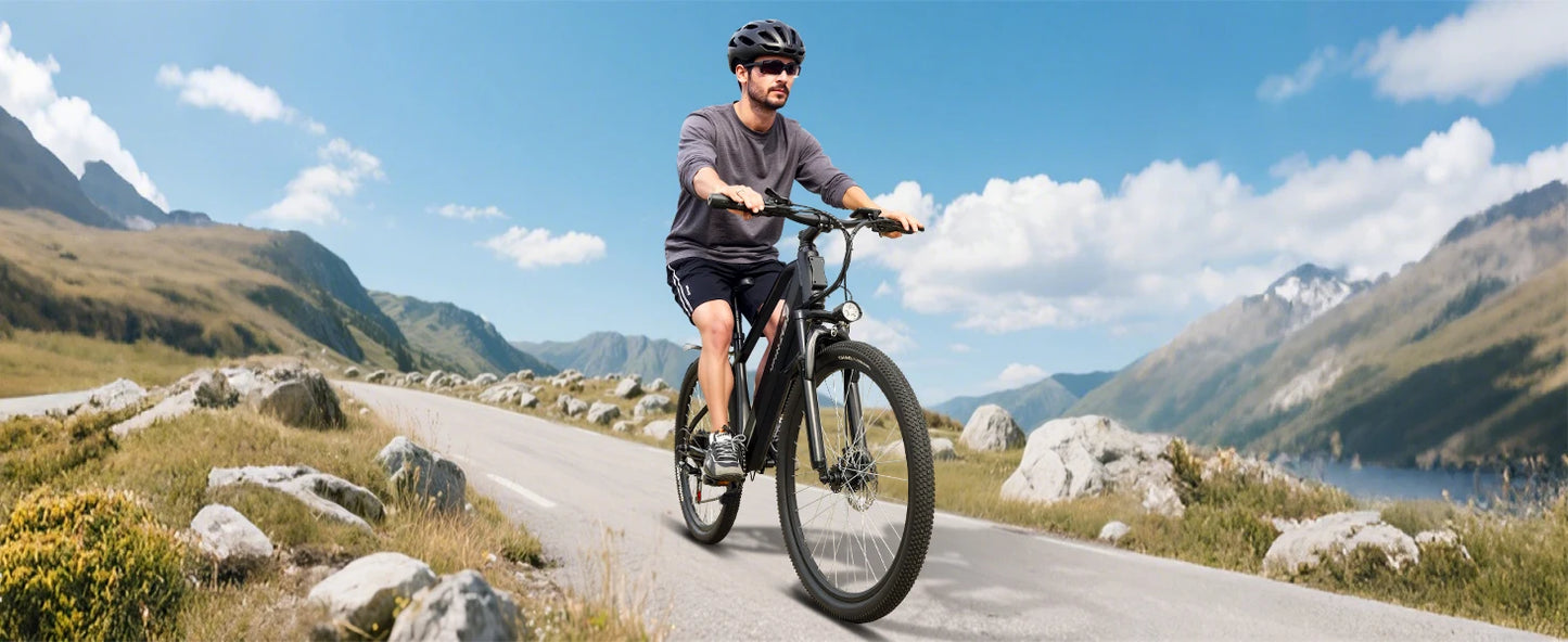 E-Bicycle, Adults,1000W Peak Motor,48V Removable Battery,20MPH,26" Tire E-Bike, 7-Speed,50 Miles