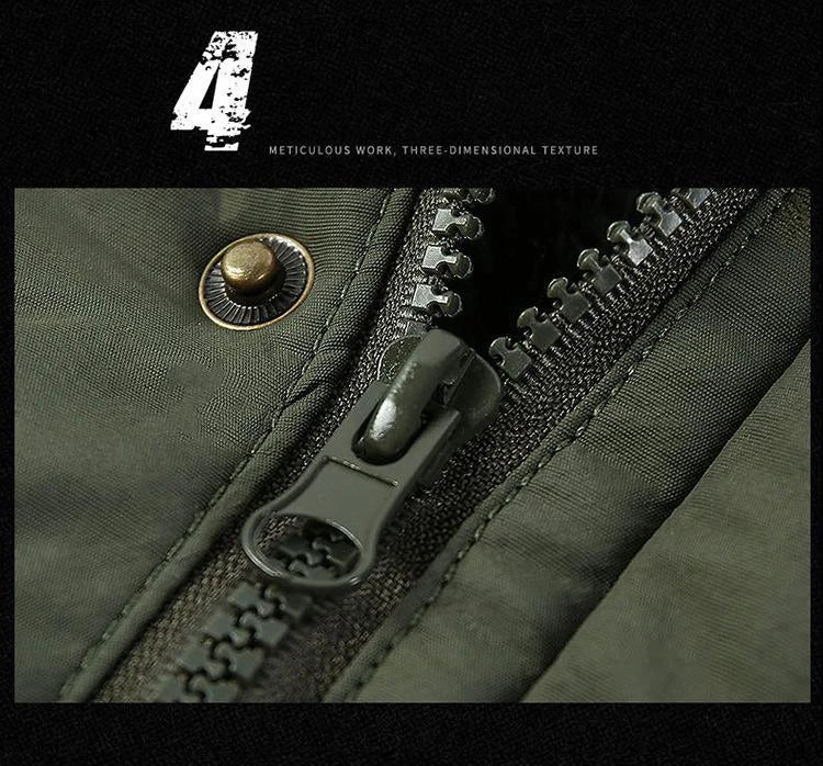 Men's Winter Jacket Fleece Linning Parka Coat Hooded Windbreaker Warm Big Size 6XL Multi-pocket