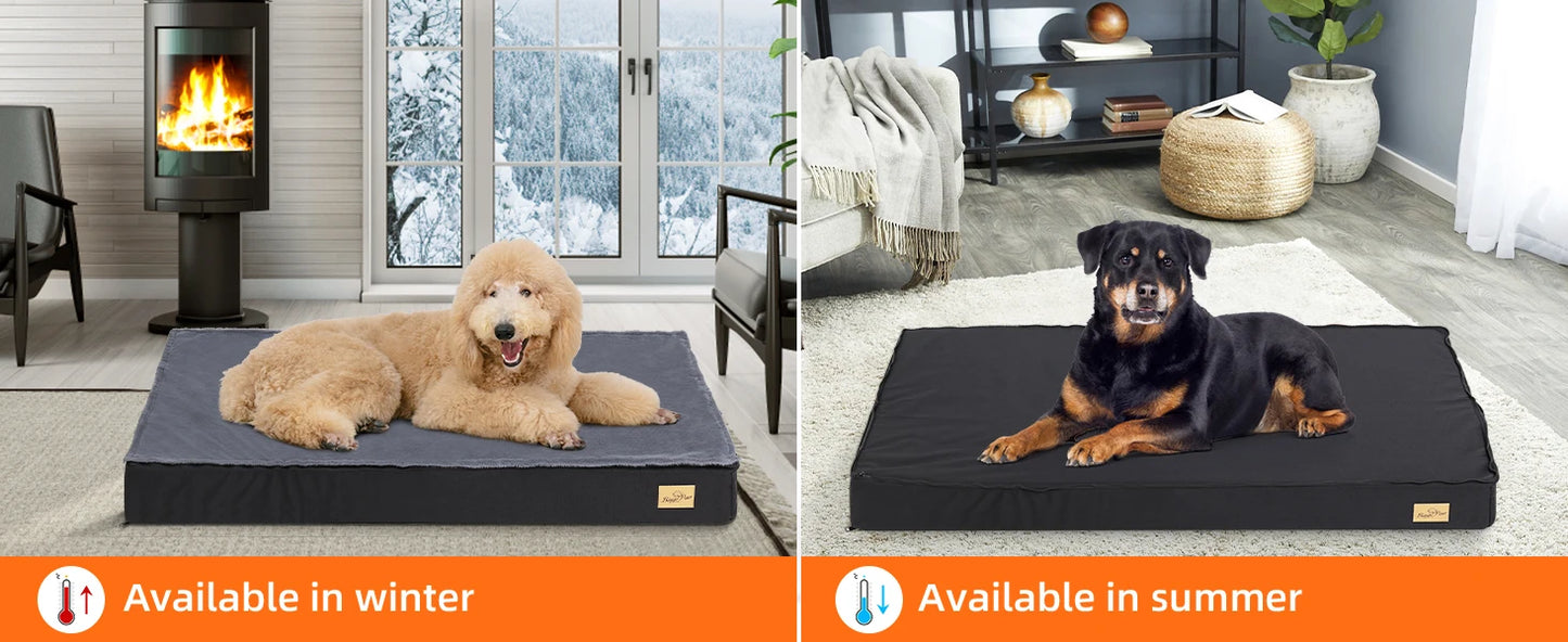 Large Orthopaedic Waterproof Cushion Pet Mattress 2 In 1 Pet Dog Crate Bed with Removable Cover