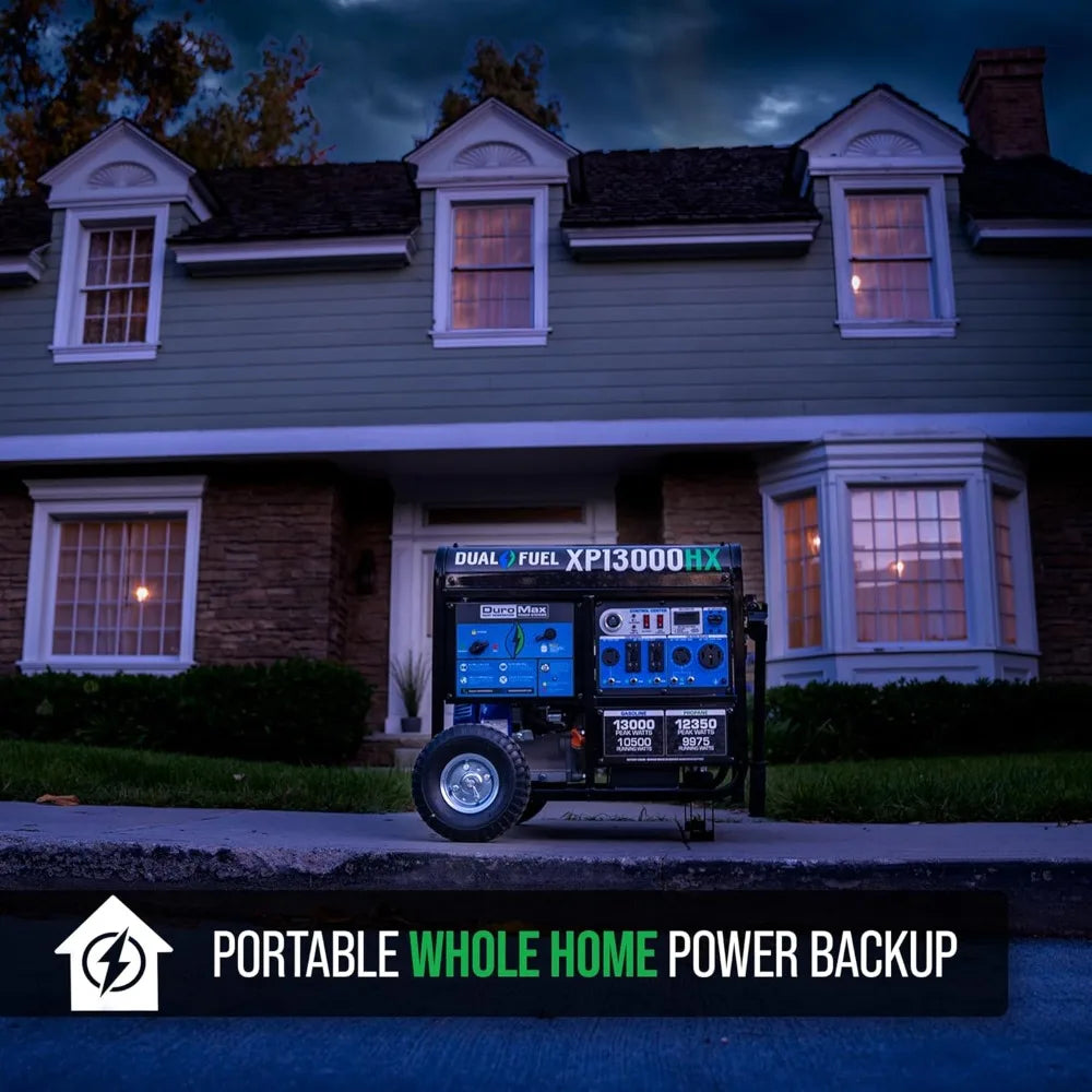13000W Dual Fuel Portable Generator/GAS & PROPANE, Electric Start, Whole Home Backup, RV, N0T SOLAR