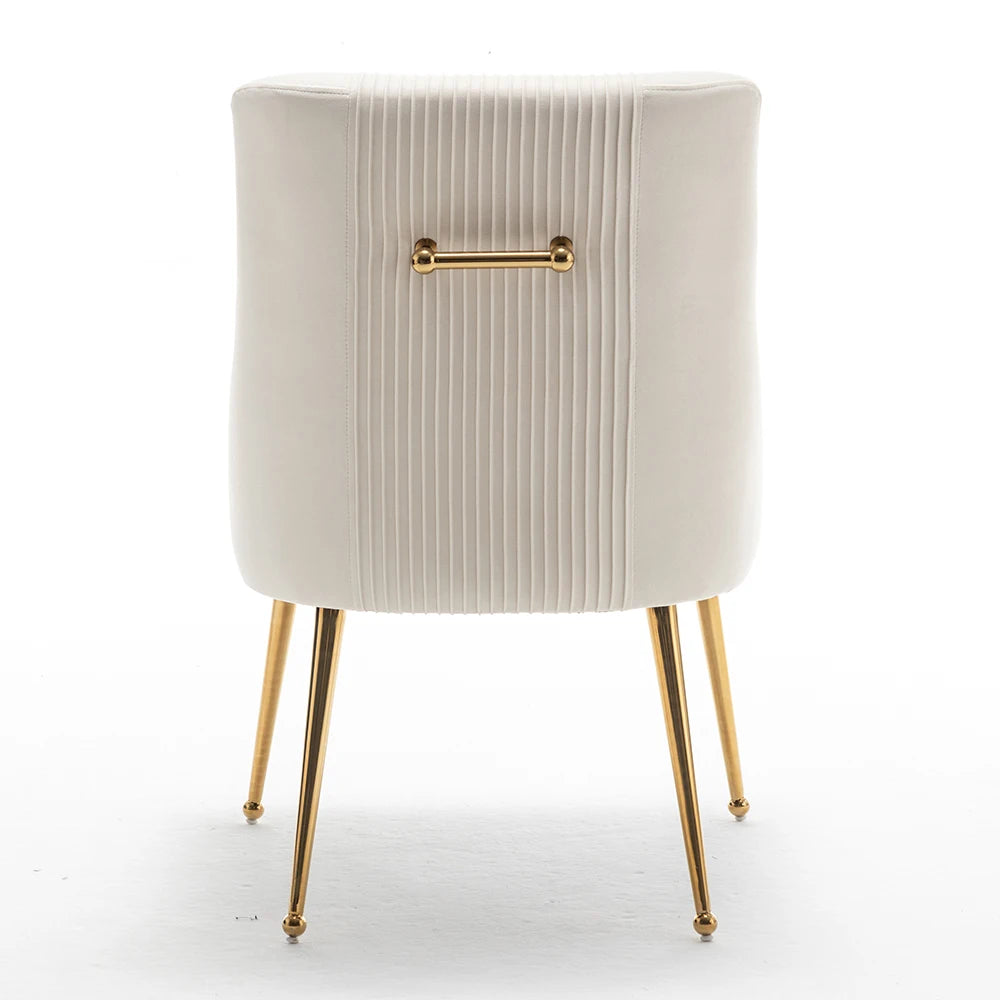 Modern Velvet 6 Dining Chairs, Upholstered Barrel Pleated Side Accent Chair for Bedroom,Living Room