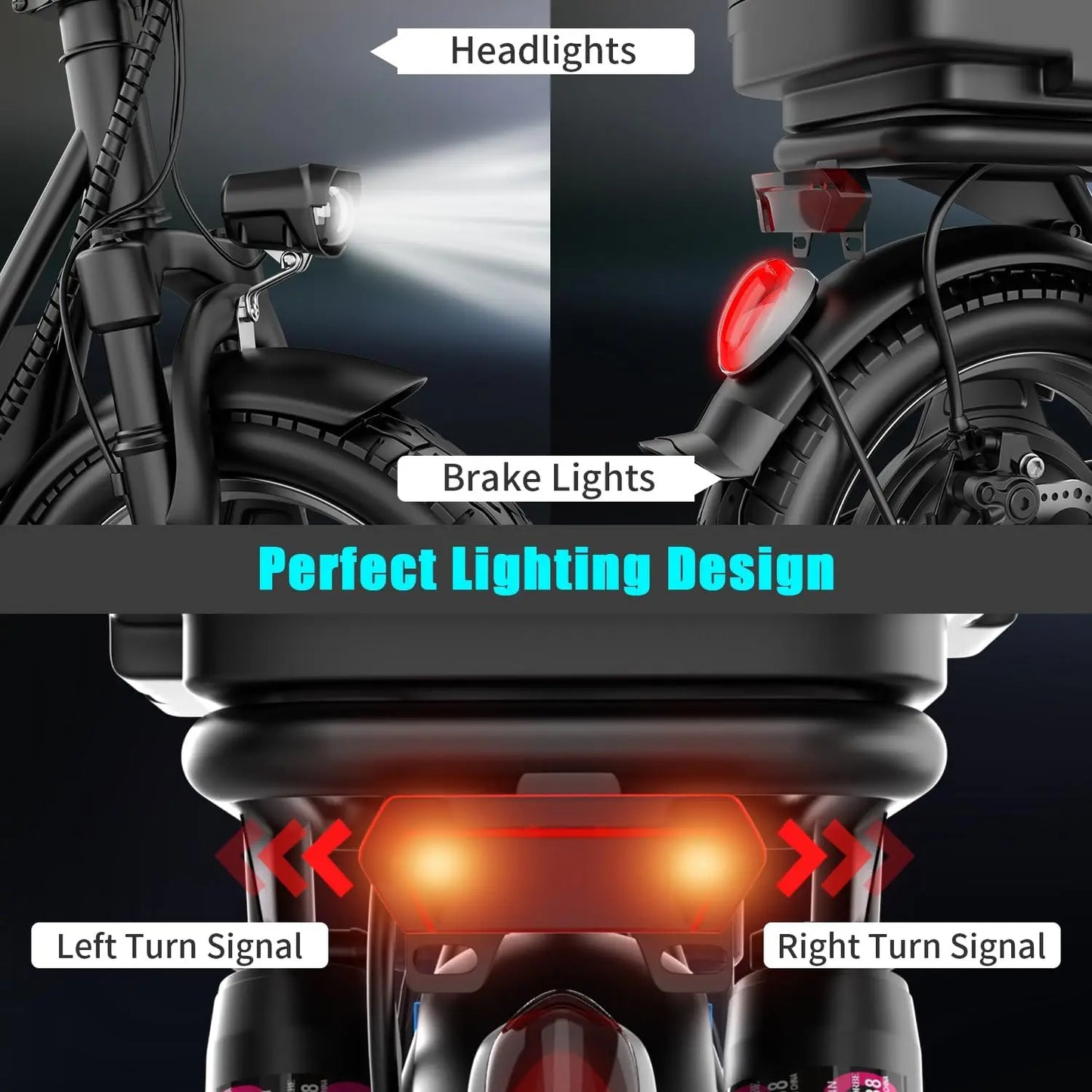 Folding electric scooter with trunk, 500W motor (peak 650W), 48V15AH, 20MPH, 30 mile long range
