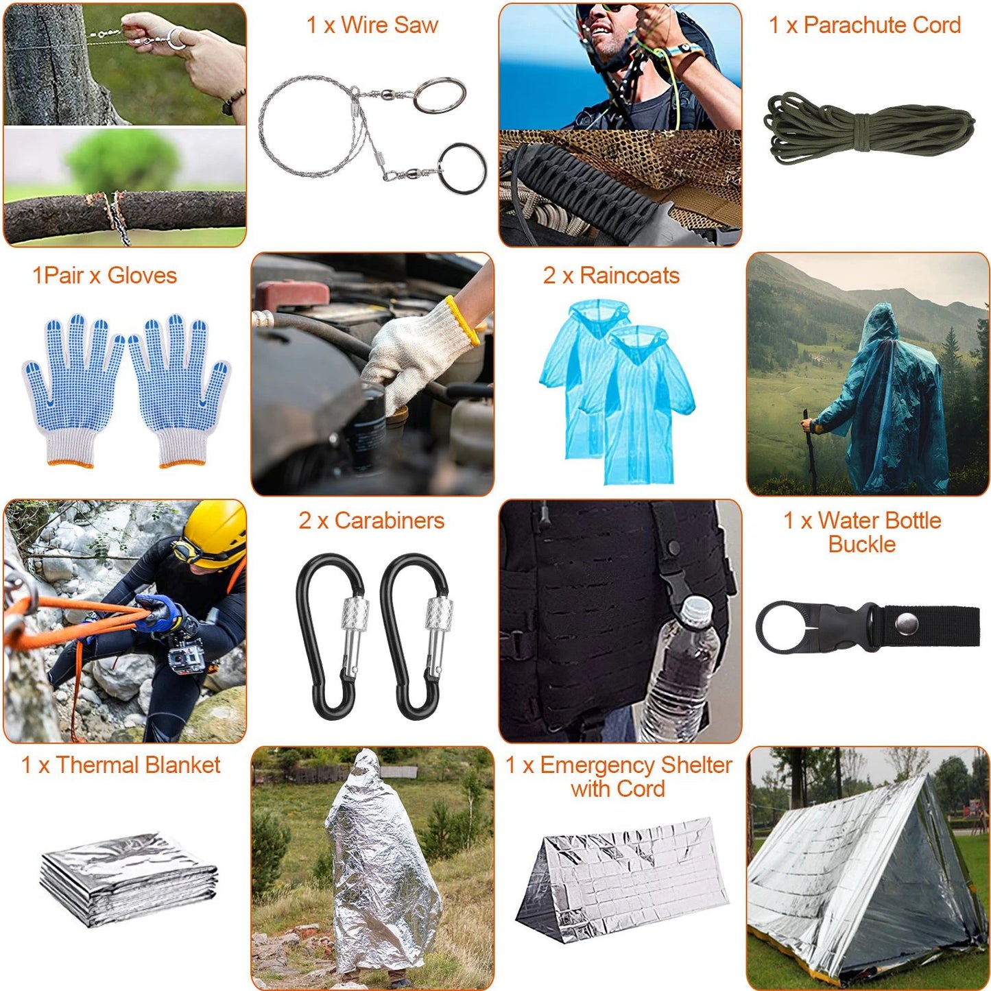 125 In 1 Emergency Kit Trauma Bag,Survival Kit First Aid Kit SOS Wilderness Emergency Kit