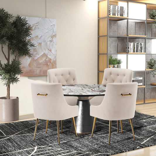 Modern Velvet Dining Chairs Set of 4, Tufted Upholstered, for Dining Room, Office Chair