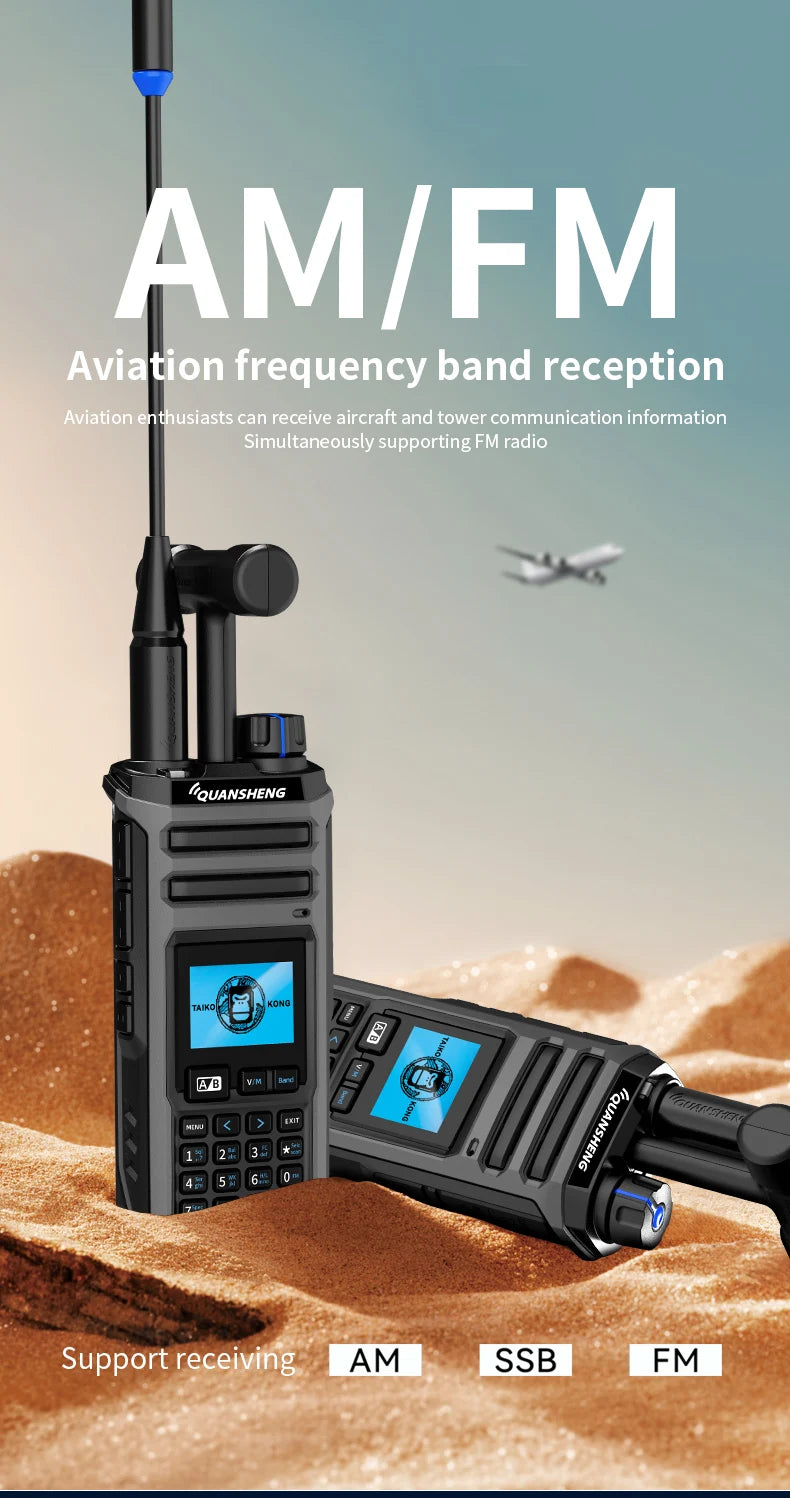 10W VHF/UHF Dual Band Radio 999CH CTCSS/DCS IP55 2500mAh Type-C NOAA Weather Alarm CE