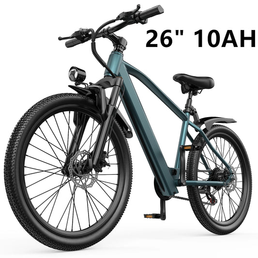 26" 24" E- Mountain Bike for Adults 36V 374Wh/468Wh Battery, 500W Motor, 21-Speed Gears , 30-Mile
