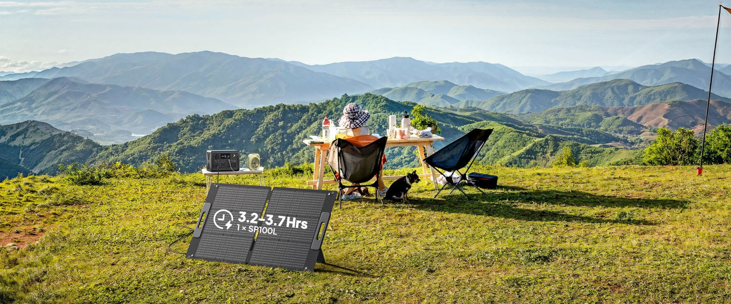 100 Watt Solar Panel,Portable Power Station EB3A/AC50B/AC70/AC180, Foldable Solar Charger,RV