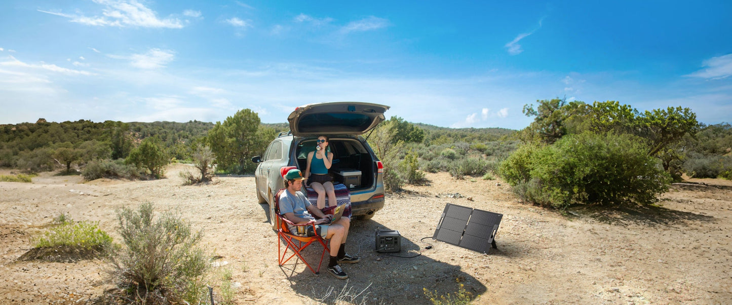 100 Watt Solar Panel,Portable Power Station EB3A/AC50B/AC70/AC180, Foldable Solar Charger,RV