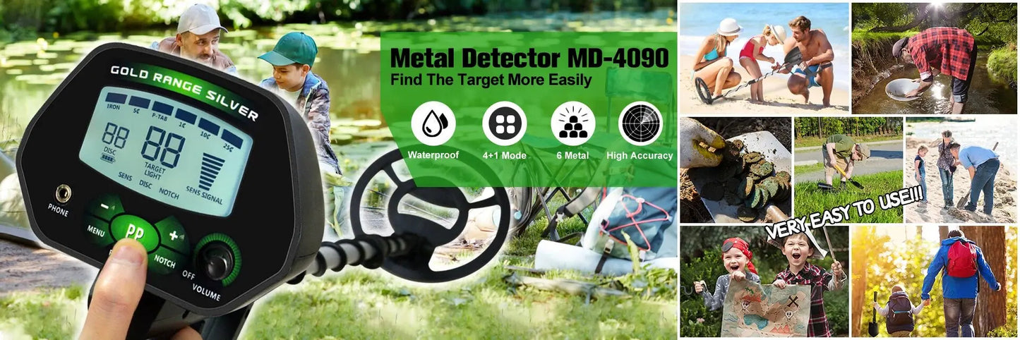 MD-4090 Metal Detector Professional  LCD Treasure Gold Detector High Precise Search