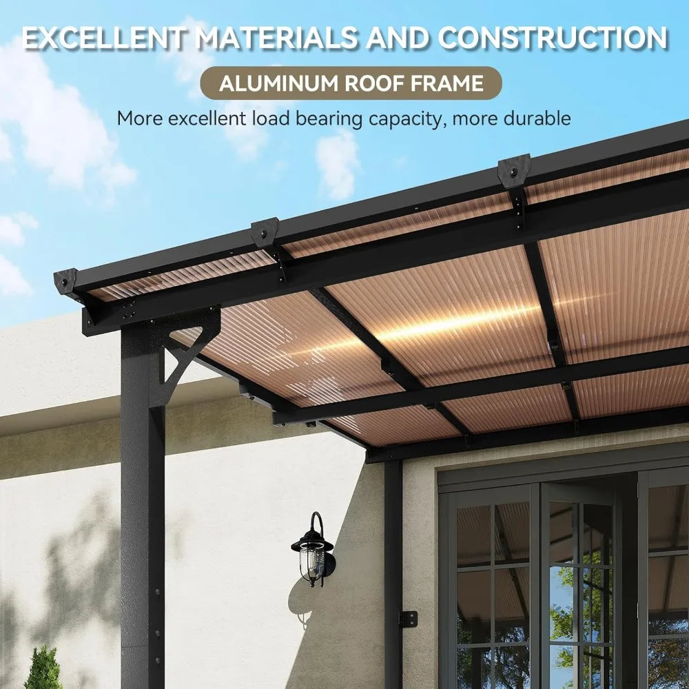 8’x10’ Gazebo, Wall Mounted on Clearance, Outdoor Patio, Large Wall-Mounted Heavy Duty Awnings Patio