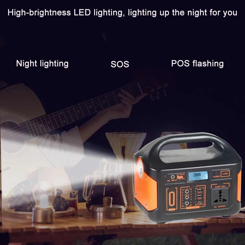 500W 300W Portable Power Station AC 110V Solar Generator LiFePO4 Battery UPS Emergency camp Home